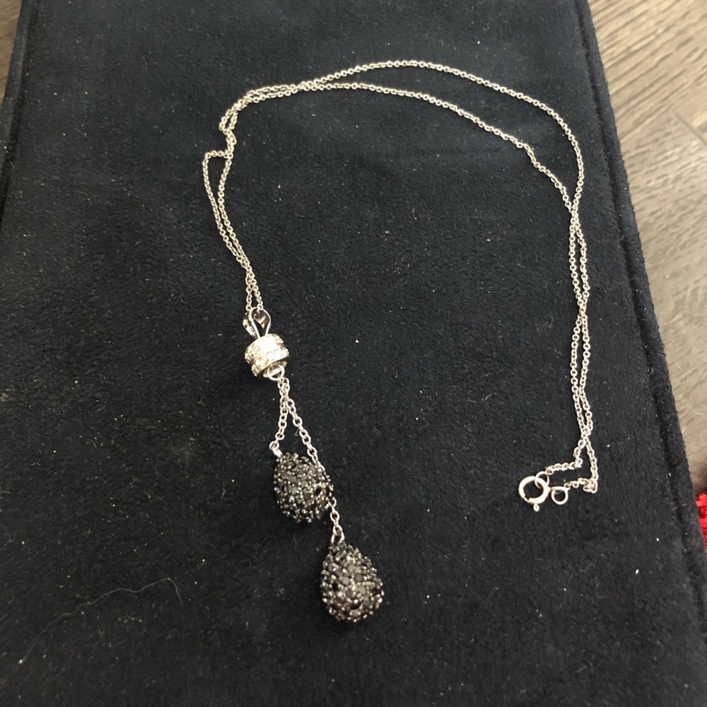 Sterling silver with crystal drop necklace